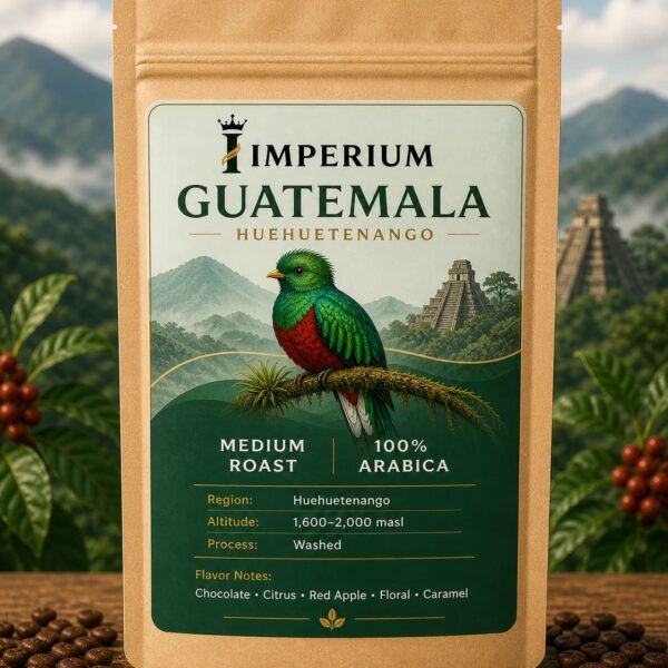 Guatemala coffee beans with rich body, bright acidity, and chocolate citrus notes