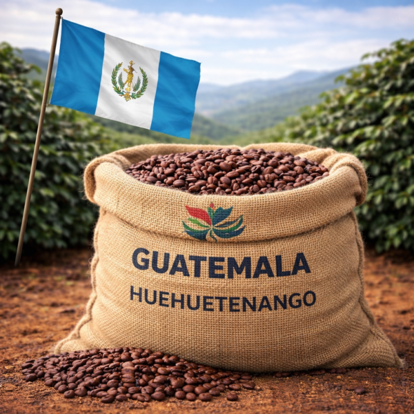 Guatemala Huehuetenango coffee beans with chocolate cocoa spice and balanced acidity