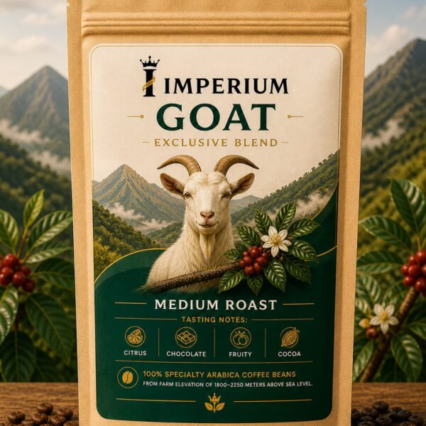 GOAT Signature Blend coffee with rich aroma, smooth body, and balanced flavor profile