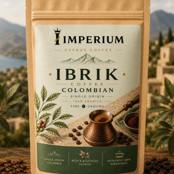 Ibik Colombian coffee beans with smooth body, balanced flavor, and caramel chocolate notes