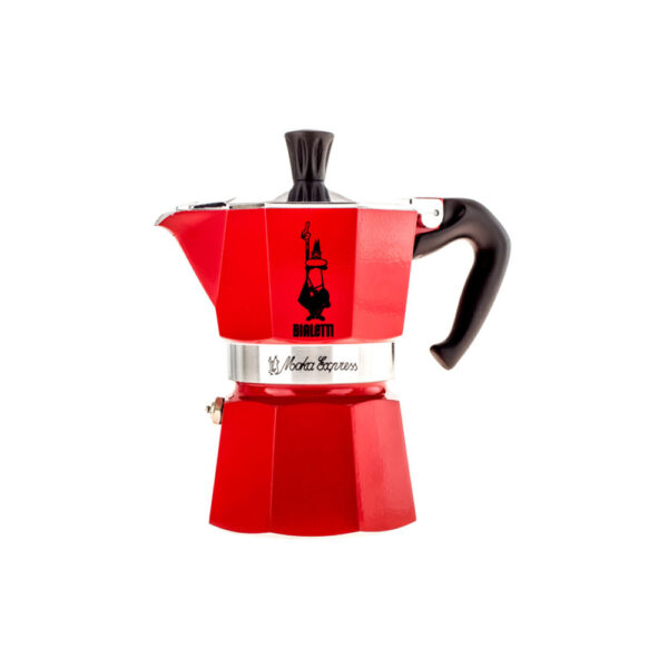 Bialetti Moka Express Red 3 Cups compact Italian stovetop coffee maker