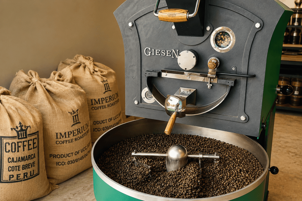 Giesen coffee roaster at Imperium Coffee in Limassol, Cyprus