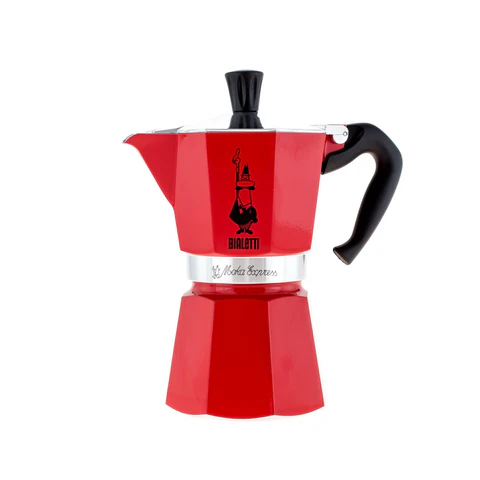 Bialetti Moka Express Red 6 Cups stovetop coffee maker